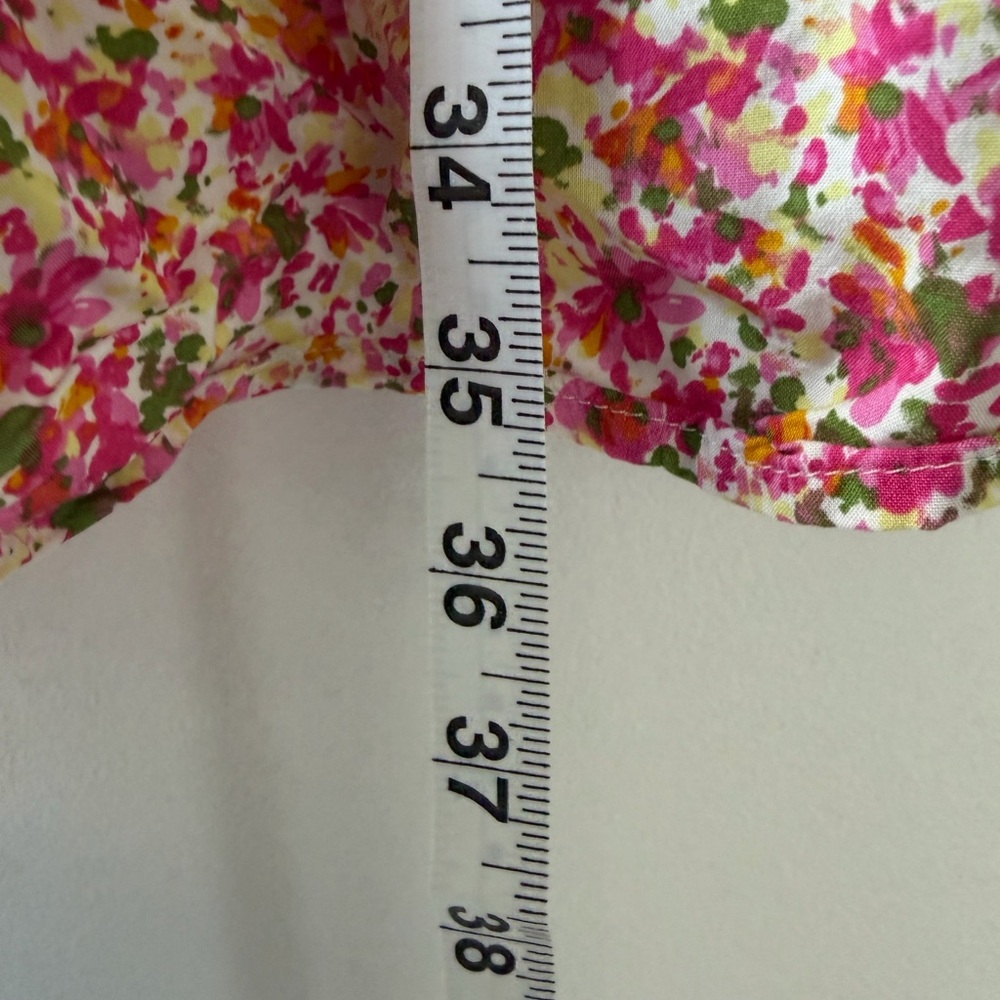 Time and Tru Pink Floral V-Neck Tie-Shoulder Mini Dress - Picture 5 of 6